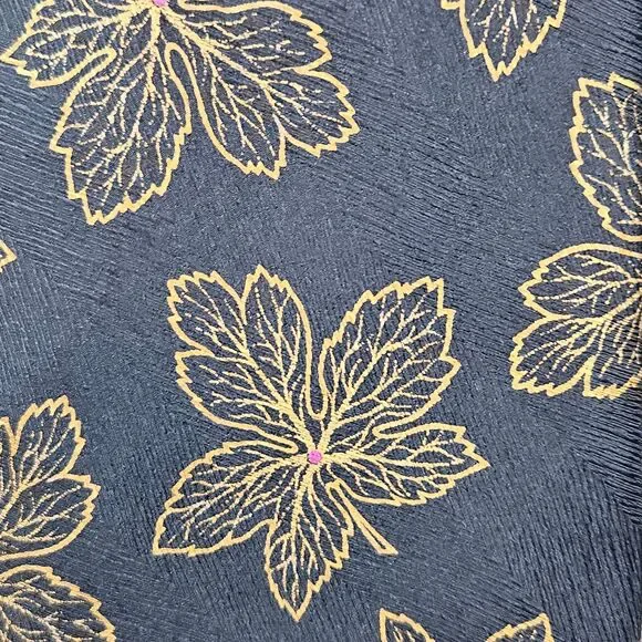 Giorgio Armani Cravatte‎ Brown Leaf Print Necktie 100% Silk Fall Autumn 55x4